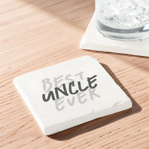 Posavasos De Piedra Mejor Tío Jamás Moderno Grunge Negro y Gris
