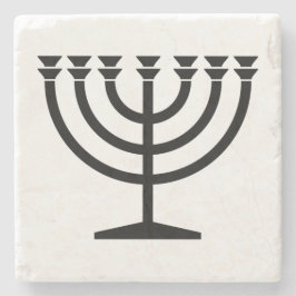 Posavasos De Piedra Menorah judía (símbolo del judaísmo)