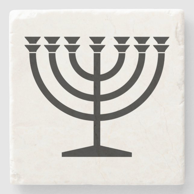 Posavasos De Piedra Menorah judía (símbolo del judaísmo) (Anverso)