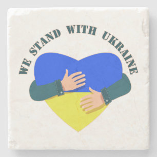 Posavasos De Piedra Mensaje inspirador Estamos con Ucrania