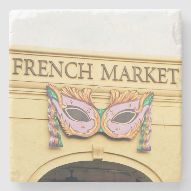 Posavasos De Piedra Mercado Francés, Monasterio Francés, Nueva Orleans (Anverso)