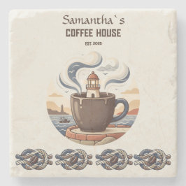 Posavasos De Piedra Merchandising personalizado de café costero vintag