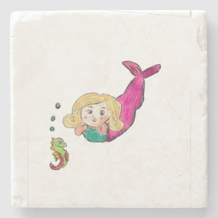 Posavasos De Piedra Mermaid Seahorse
