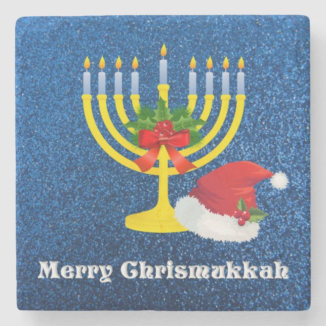 Posavasos De Piedra Merry Chrismukkah Coaster (Anverso)