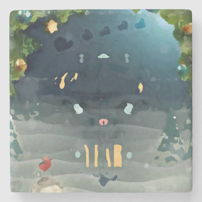 Posavasos De Piedra Merry christmas_bird_coaster (Anverso)