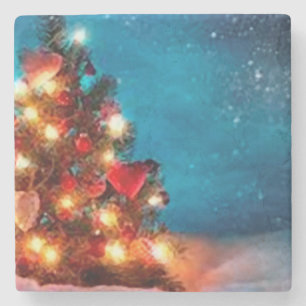 Posavasos De Piedra Merry christmas _coaster