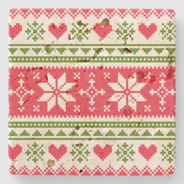 Posavasos De Piedra Merry Christmas pattern 3 (Anverso)
