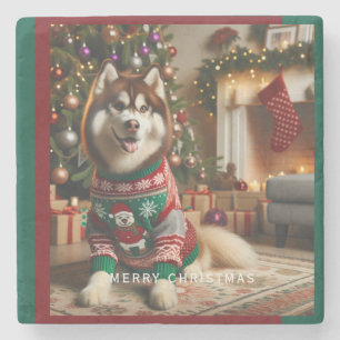 Posavasos De Piedra Merry Christmas Photo Stone Coaster