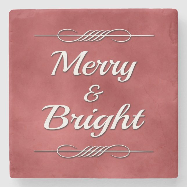 Posavasos De Piedra Merry y Bright (Anverso)