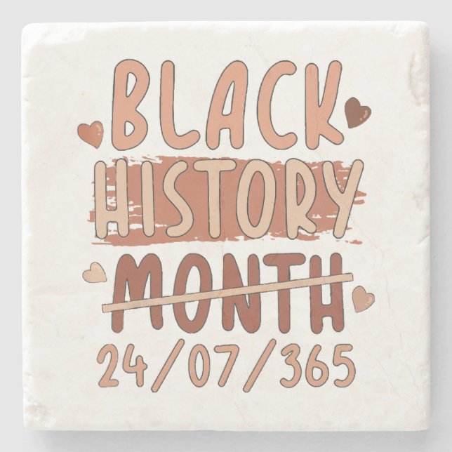 Posavasos De Piedra Mes de la historia negra Afro Melanin Mujeres negr (Anverso)