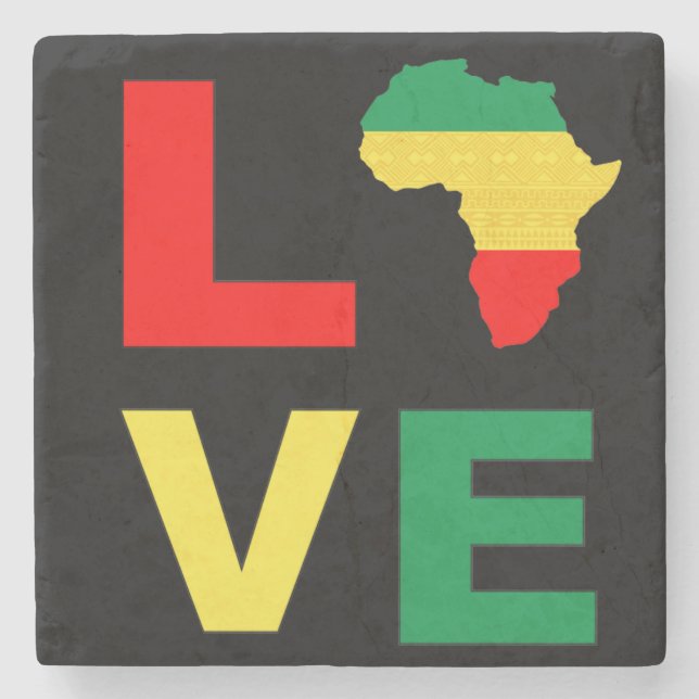 Posavasos De Piedra Mes de la historia negra Melanin Hombres Mujeres C (Anverso)