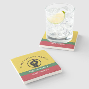 Posavasos De Piedra Mes de la historia negra: texto curvo afroamerican