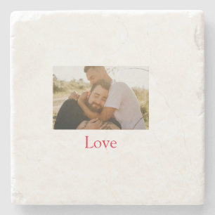 Posavasos De Piedra Mes del orgullo añade foto de pareja gay nombre am