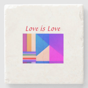 Posavasos De Piedra Mes del orgullo gay colorido LGBTQ amor añadir nom