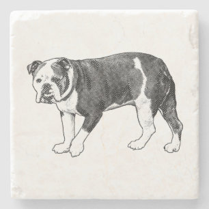 Posavasos De Piedra Mesa Negrita, Coaster de punto de Bulldog
