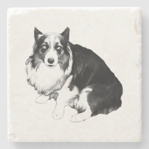 Posavasos De Piedra Mesa tranquila, Calma Corgi