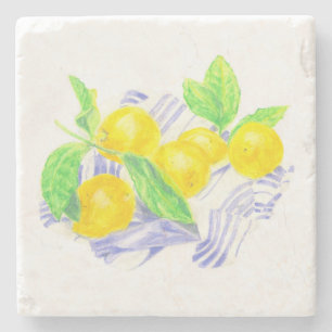 Posavasos De Piedra Meyer lemons en la toalla de cocina