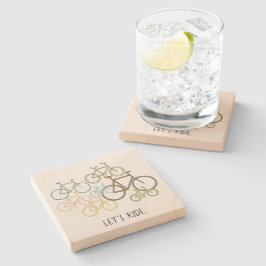 Posavasos De Piedra Mezcla de bicicletas vamos a ir