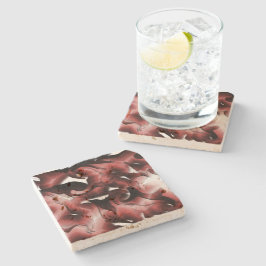 Posavasos De Piedra Mezcla de niebla parduzco y poco tallada