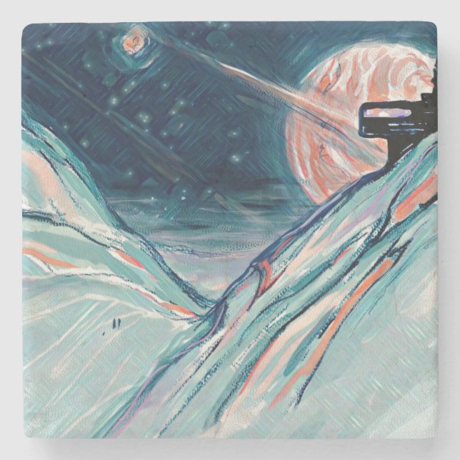 Posavasos De Piedra Mi futuro hogar en el espacio (Anverso)