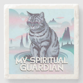 Posavasos De Piedra Mi gato guardián espiritual