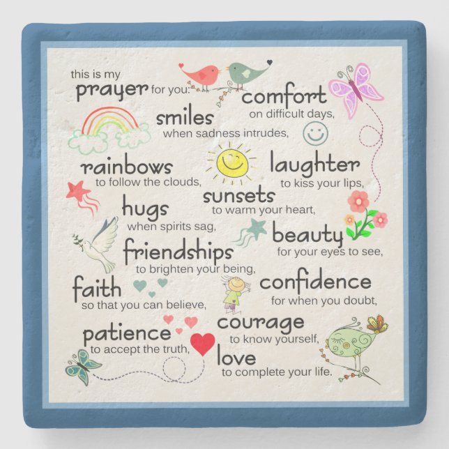 Posavasos De Piedra Mi Oración Por Ti Bendiciones (Anverso)