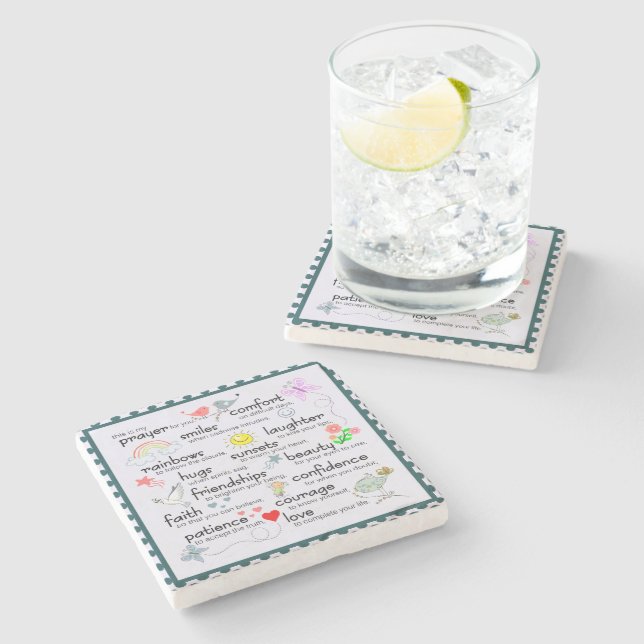 Posavasos De Piedra Mi rezo para usted (Lateral)