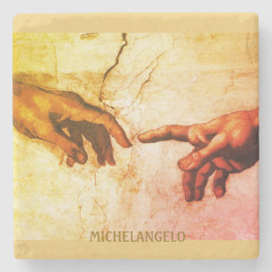 Posavasos De Piedra Michelangelo Hands Vintage Art