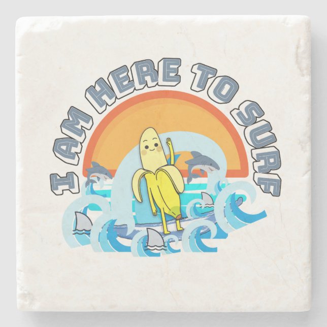 Posavasos De Piedra Mikitiez verano windsurf bananaspartir icecream (Anverso)