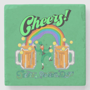 Posavasos De Piedra Mikitiez verde afortunado Saint Patrick's Day iris