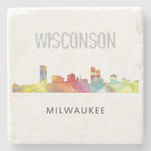 POSAVASOS DE PIEDRA MILWAUKEE, HORIZONTE WB1 DE WISCONSON -