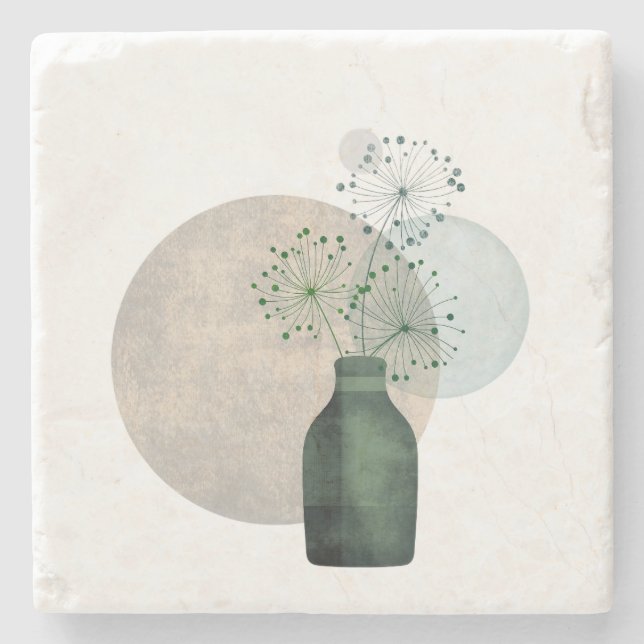 Posavasos De Piedra Minimalist Botanical Scandinavian Home Decor Boho (Anverso)