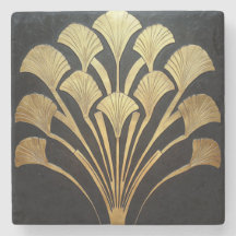 Minimalista Art Deco Sunburst Negro y Oro
