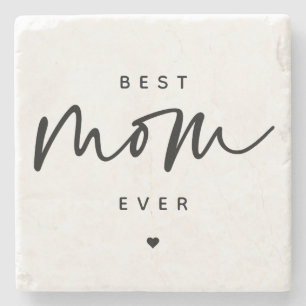 Posavasos De Piedra Minimalista mejor madre jamás elegante tipografí