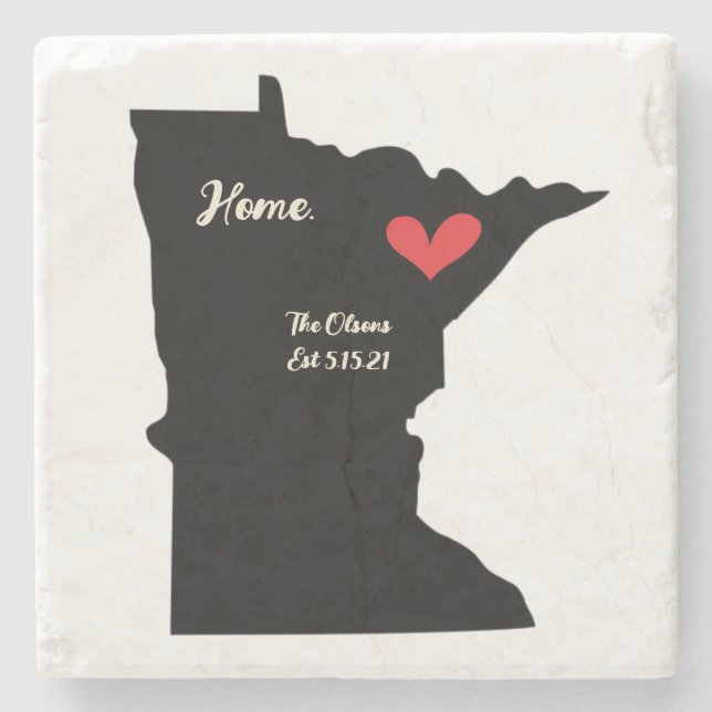 Posavasos De Piedra Minnesota Home Marble Stone Coaster (Anverso)