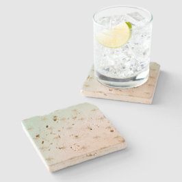 Posavasos De Piedra Mint Cream Ombre Tropical Gold Palm Trees