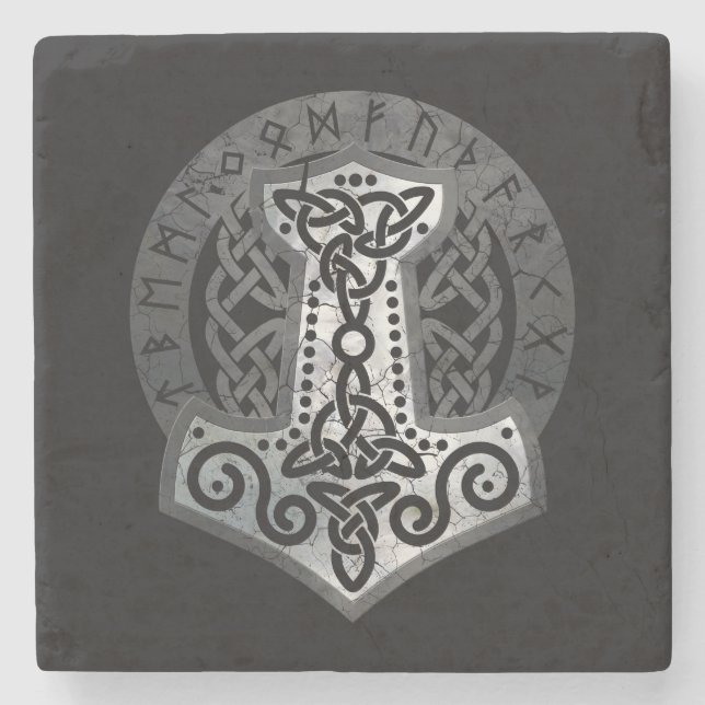 Posavasos De Piedra Mjolnir - el martillo del Thor (Anverso)