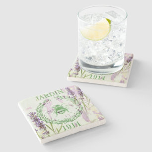 Posavasos De Piedra moda boho país francés lavender abeja vintage