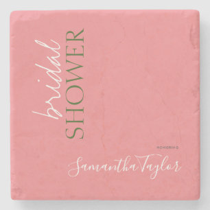 Posavasos De Piedra Moda Caligrafía Minimalista ducha de novia