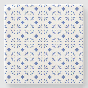 Posavasos De Piedra Moda Chinoiserie de escaparate azul de piedra Delf
