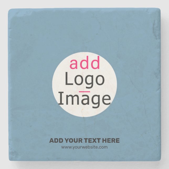 Posavasos De Piedra Moda empresarial Personalizable promocional azul t (Anverso)