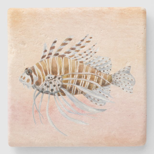 Posavasos De Piedra Moda náutica peces lindos verano  (Anverso)