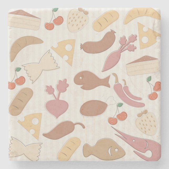 Posavasos De Piedra Modelo 2 de la comida (Anverso)