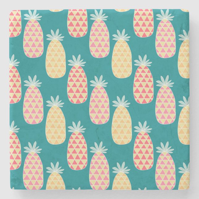 Posavasos De Piedra Modelo 2 del Doodle de la piña (Anverso)