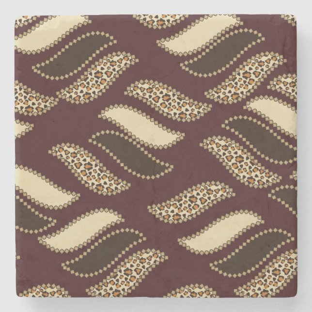 Posavasos De Piedra Modelo africano 2 de la piel del guepardo (Anverso)