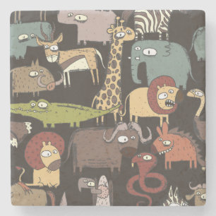 Posavasos De Piedra Modelo africano de los animales