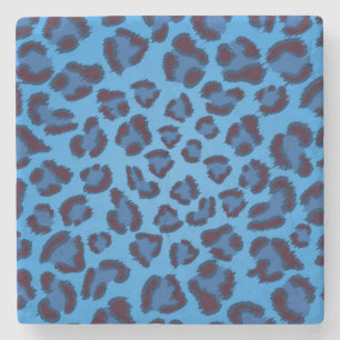 Posavasos De Piedra modelo azul de la textura del leopardo