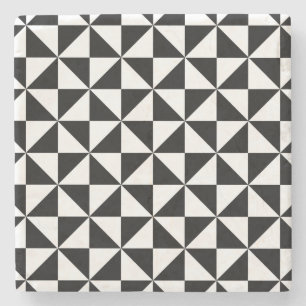 Posavasos De Piedra Modelo blanco y negro del triángulo