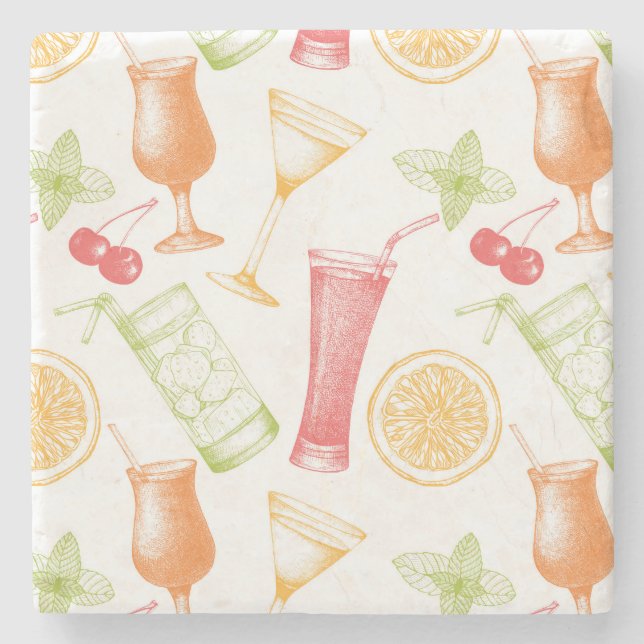 Posavasos De Piedra Modelo bosquejado del cóctel (Anverso)