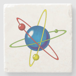 Posavasos De Piedra Modelo colorido del Átomo